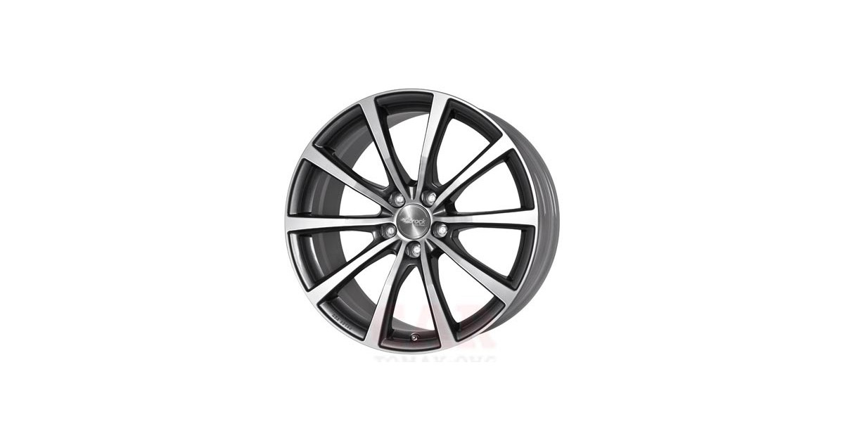 Jante ALU, Brock B32/HGVP/ET35 himalaya-grey front-poliert, 10X22 5/108 ET35, Alésage 63.40