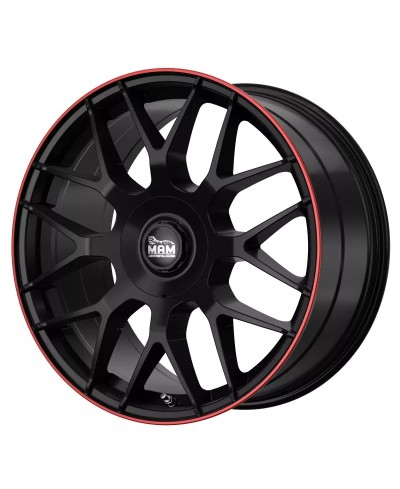 MAM GT1 MATT BLACK LIP RED 8x18 5/ 100 + 112 , ET45 , Alésage 66,6