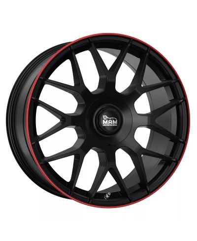 MAM GT1 MATT BLACK LIP RED 8x18 5/ 100 + 112 , ET45 , Alésage 66,6