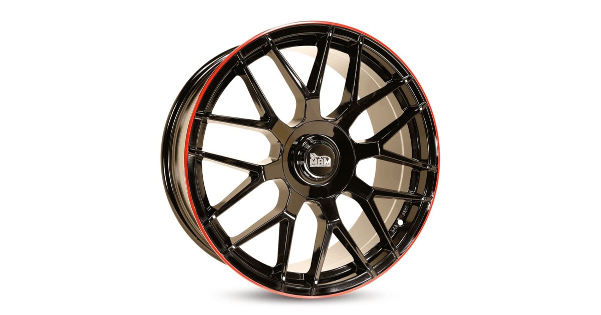 MAM GT1 BLACK PAINTED LIP RED 8x18 5/ 112 ET45 , Alésage 66,6