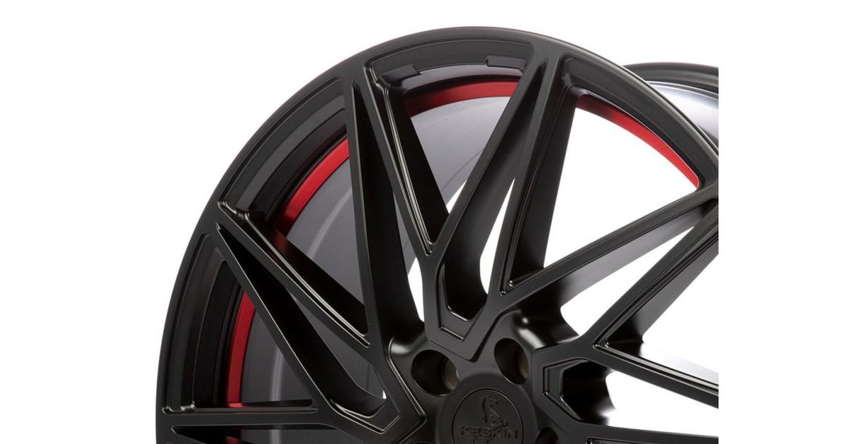 KESKIN KT20 Future MATT BLACK RED INSIDE 8,5x19 5/112 ET45 Alésage 72,6