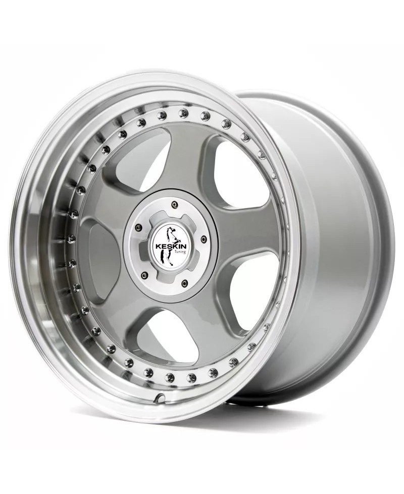KESKIN KT1 KLASSIC SILVER LIP POLISH 8,5x18 5/112+120 ET15 , Alésage 76.9