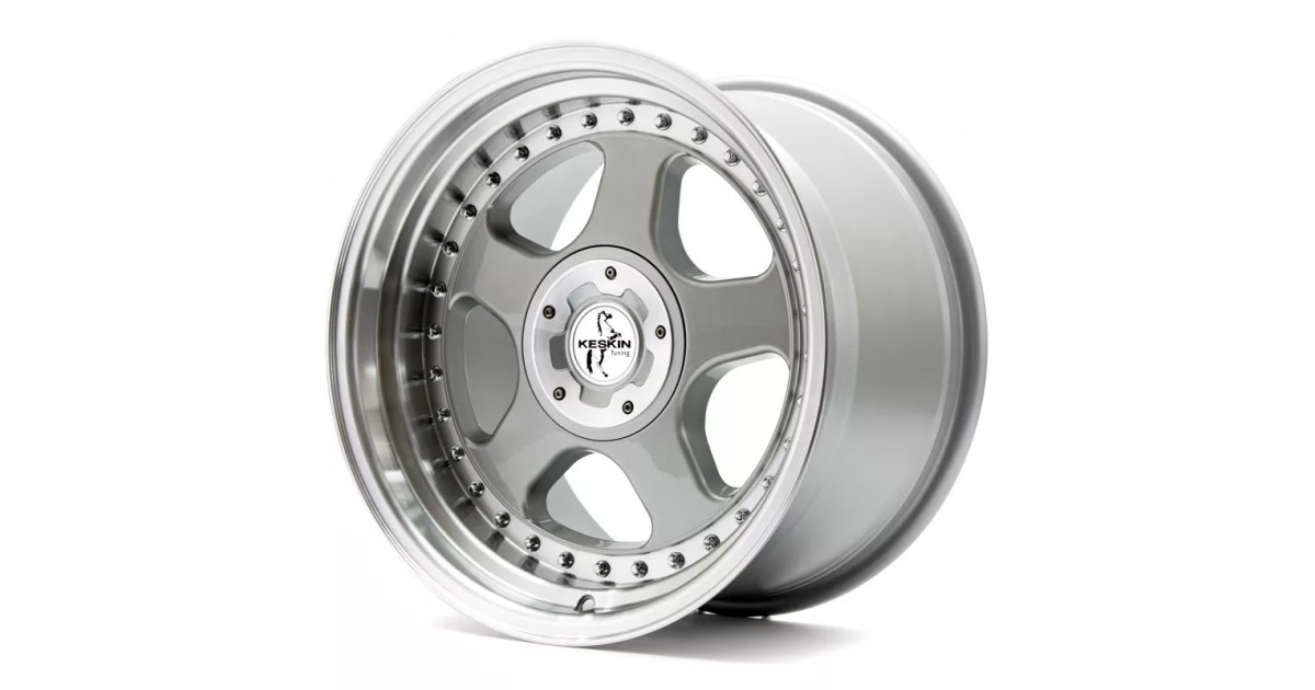 KESKIN KT1 KLASSIC SILVER LIP POLISH 8,5x18 5/112+120 ET15 , Alésage 76.9