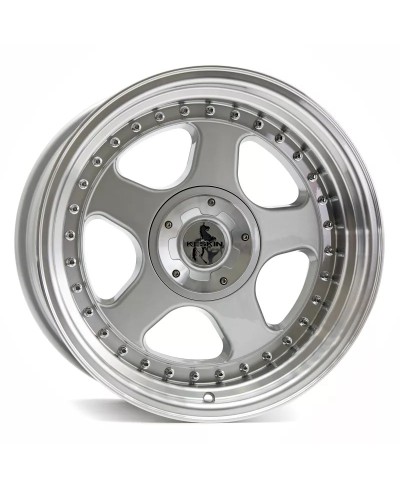 KESKIN KT1 KLASSIC SILVER LIP POLISH 8,5x18 5/112+120 ET15 , Alésage 76.9