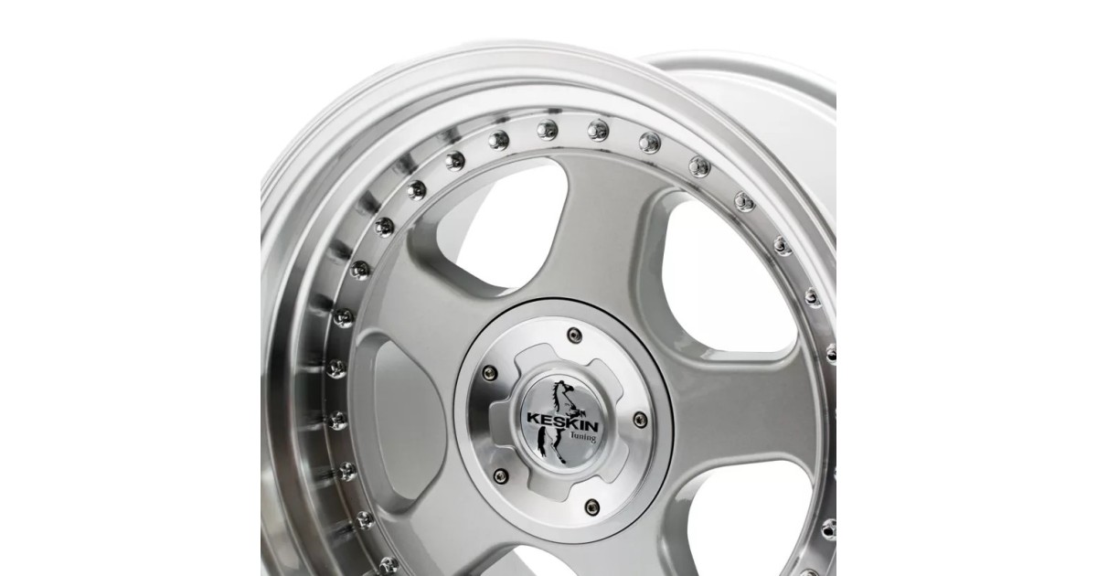KESKIN KT1 KLASSIC SILVER LIP POLISH 8,5x18 5/112+120 ET15 , Alésage 76.9