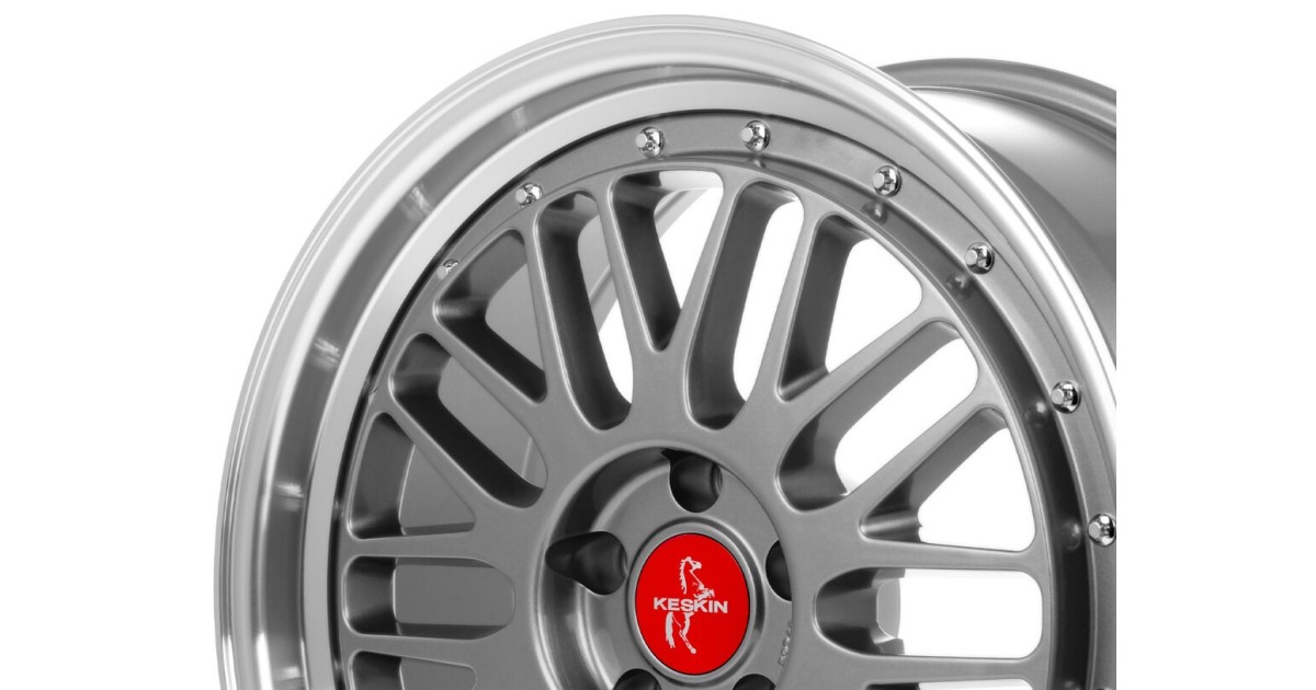 KESKIN KT22 Retro TITAN GREY LIP POLISH 8,5x20 5/120 ET35 Alésage 72,6