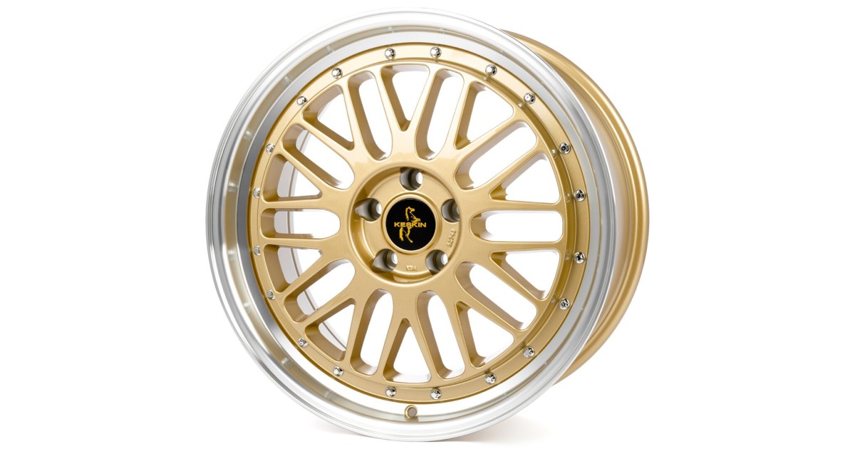 KESKIN KT22  Retro GOLD LIP POLISH 8,5x19 5/112 ET45 Alésage 72,6