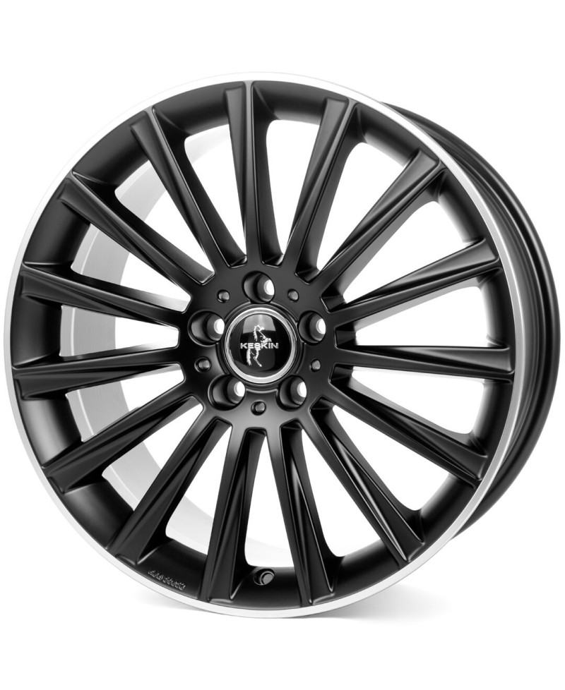 KESKIN KT18 Turbo MATT BLACK LIP POLISH 8,5x20 5/112 ET42 Alésage 66,6