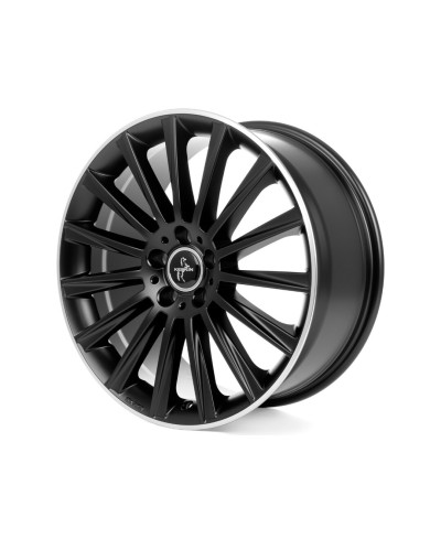 KESKIN KT18 Turbo MATT BLACK LIP POLISH 7x17 5/112 ET48 Alésage 66,6