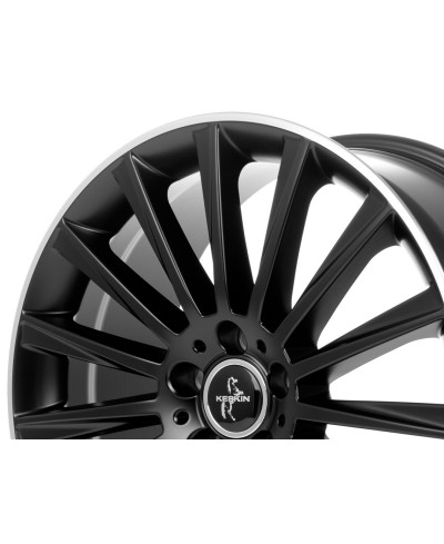 KESKIN KT18 Turbo MATT BLACK LIP POLISH 7x17 5/112 ET48 Alésage 66,6