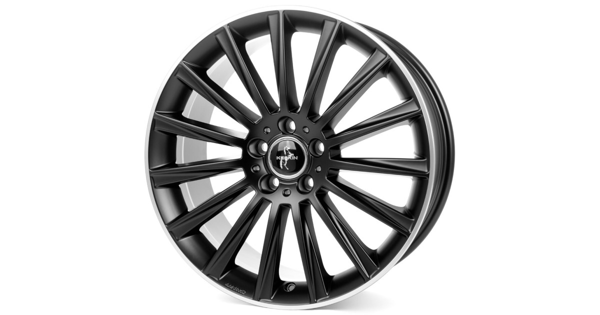 KESKIN KT18 Turbo MATT BLACK LIP POLISH 7x17 5/112 ET38 Alésage 66,6