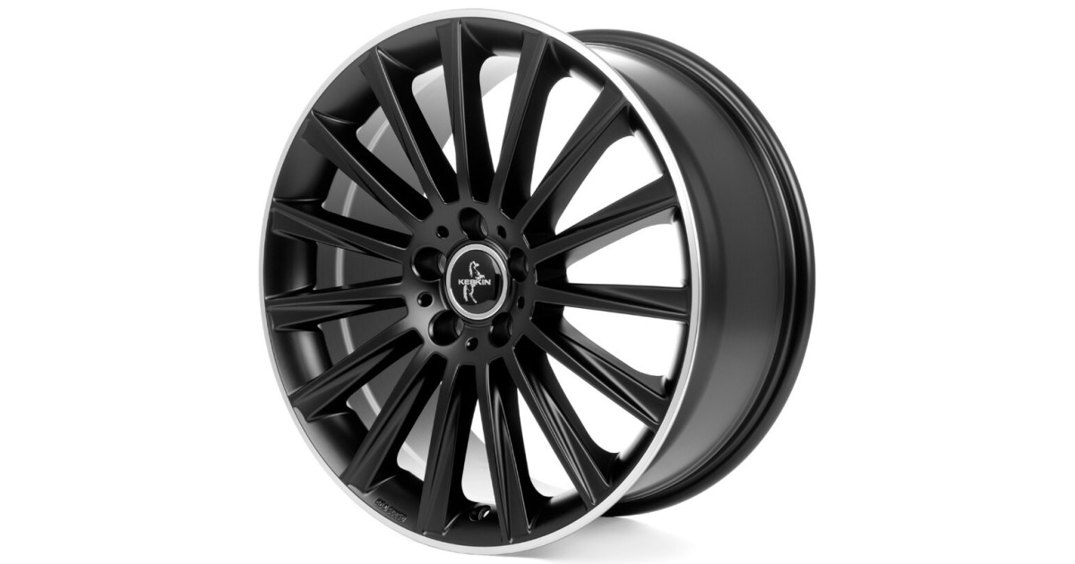 KESKIN KT18 Turbo MATT BLACK LIP POLISH 7x17 5/112 ET38 Alésage 66,6