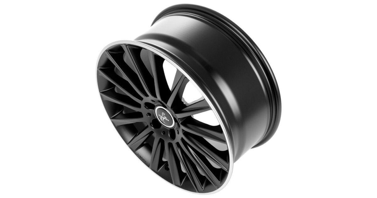 KESKIN KT18 Turbo MATT BLACK LIP POLISH 7x17 5/112 ET38 Alésage 66,6