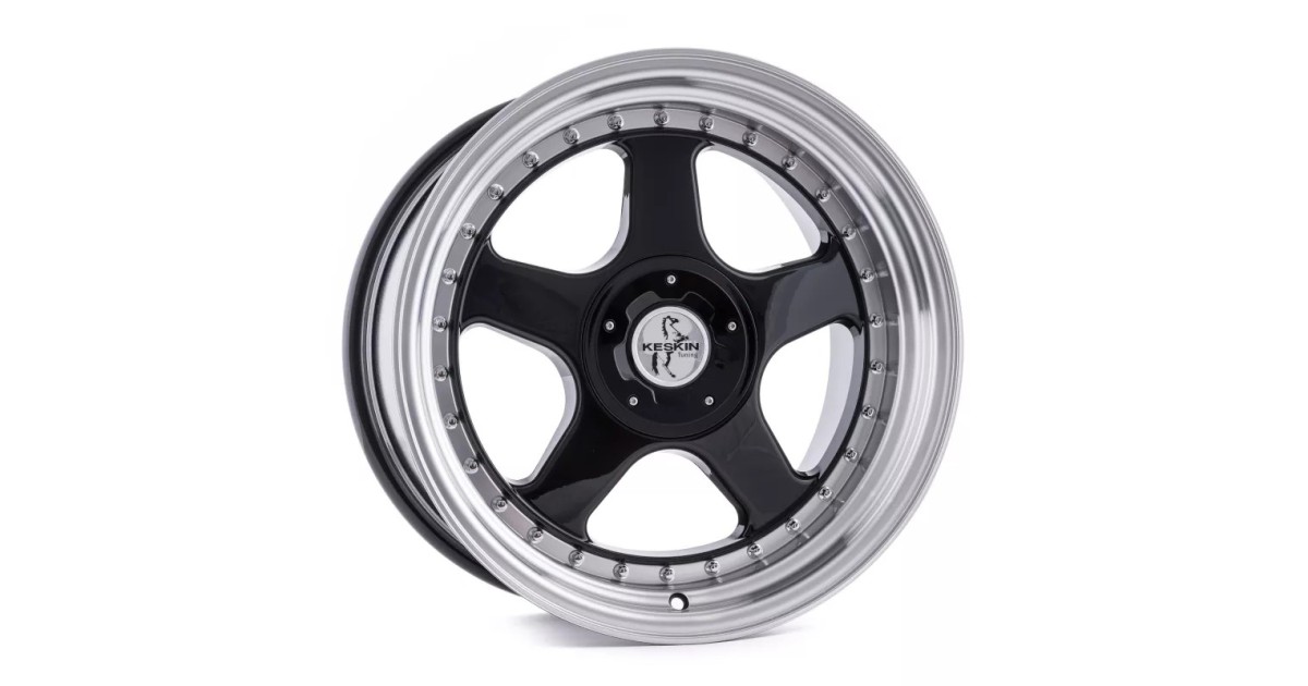 KESKIN KT1  Klassik BLACK LIP POLISH 8,5x18 5/112+120 ET15 Alésage 76.9