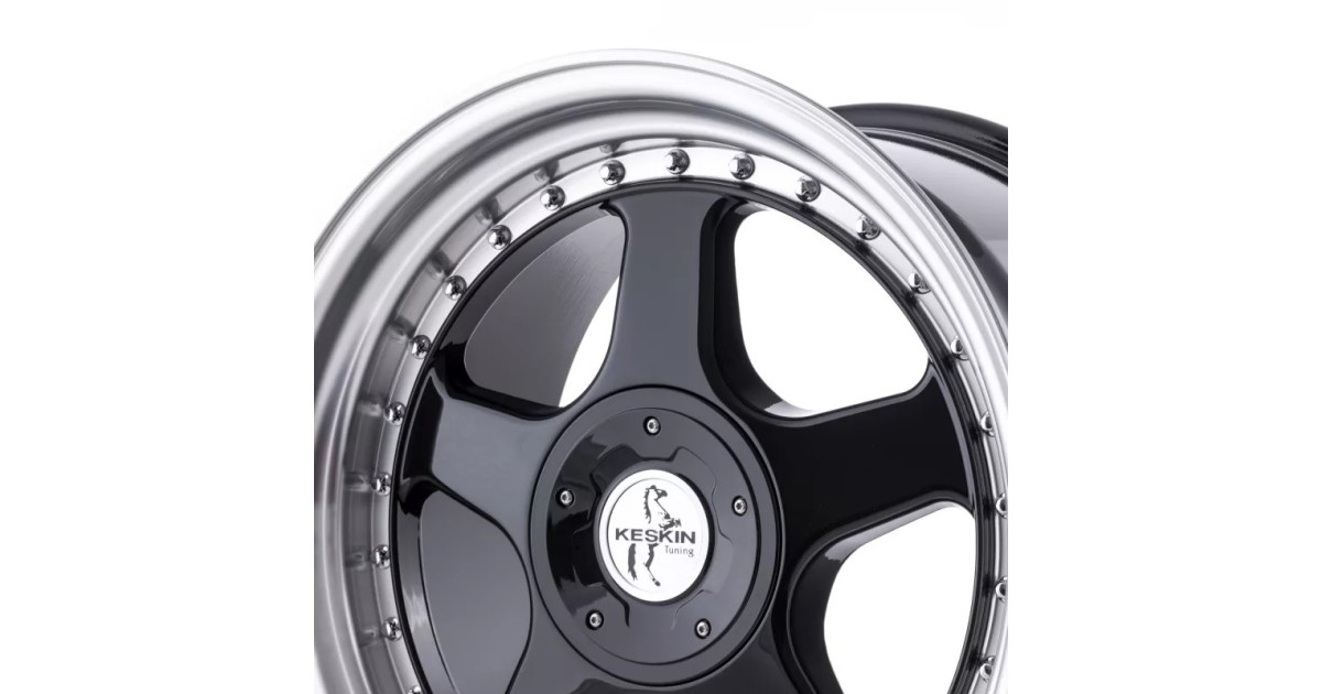 KESKIN KT1  Klassik BLACK LIP POLISH 8,5x18 5/112+120 ET15 Alésage 76.9