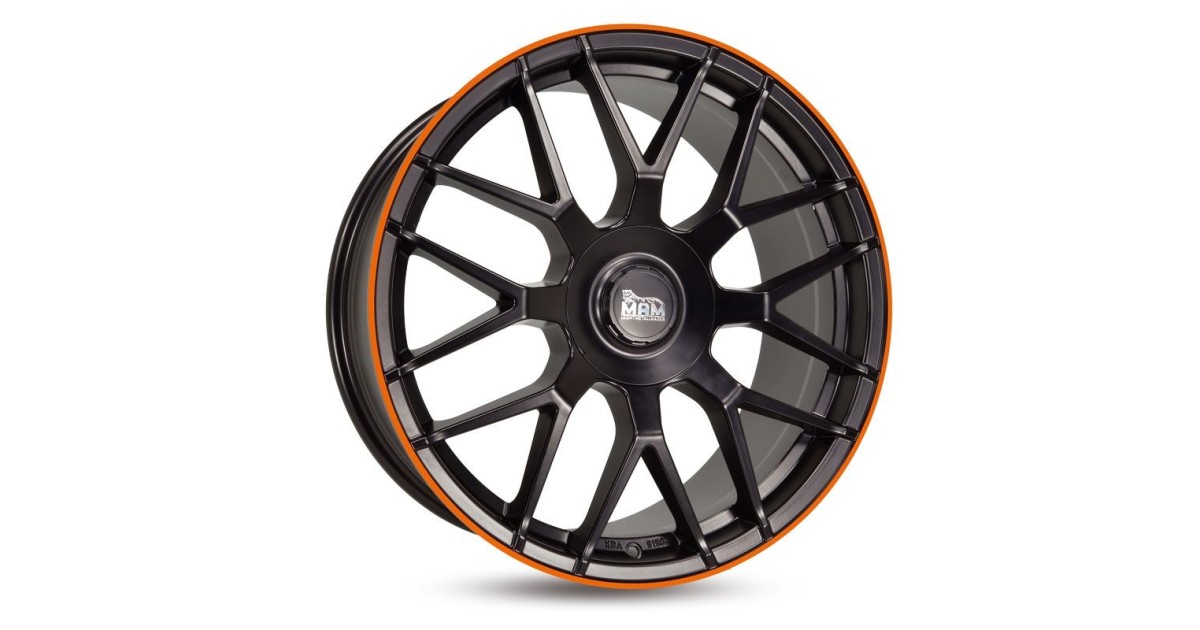 Jante ALU, MAM GT1 MATT BLACK LIP ORANGE, 8.0 x 18 5/112 ET45, Alésage 66.6