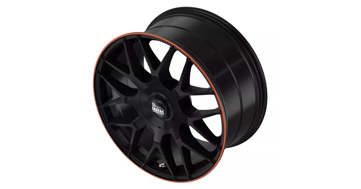 Jante ALU, MAM GT1 MATT BLACK LIP ORANGE, 8.0 x 18 5/112 ET30, Alésage 66.6