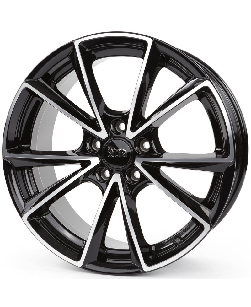 MAM A5 BLACK FRONT POLISH 8x18 5/112 ET45 ,Alésage 66,6