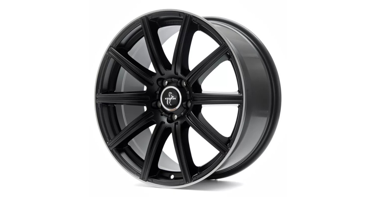 KESKIN KT16 Dynamic MATT BLACK LIP POLISH 8,5x19 5/112 ET30 Alésage 66,6
