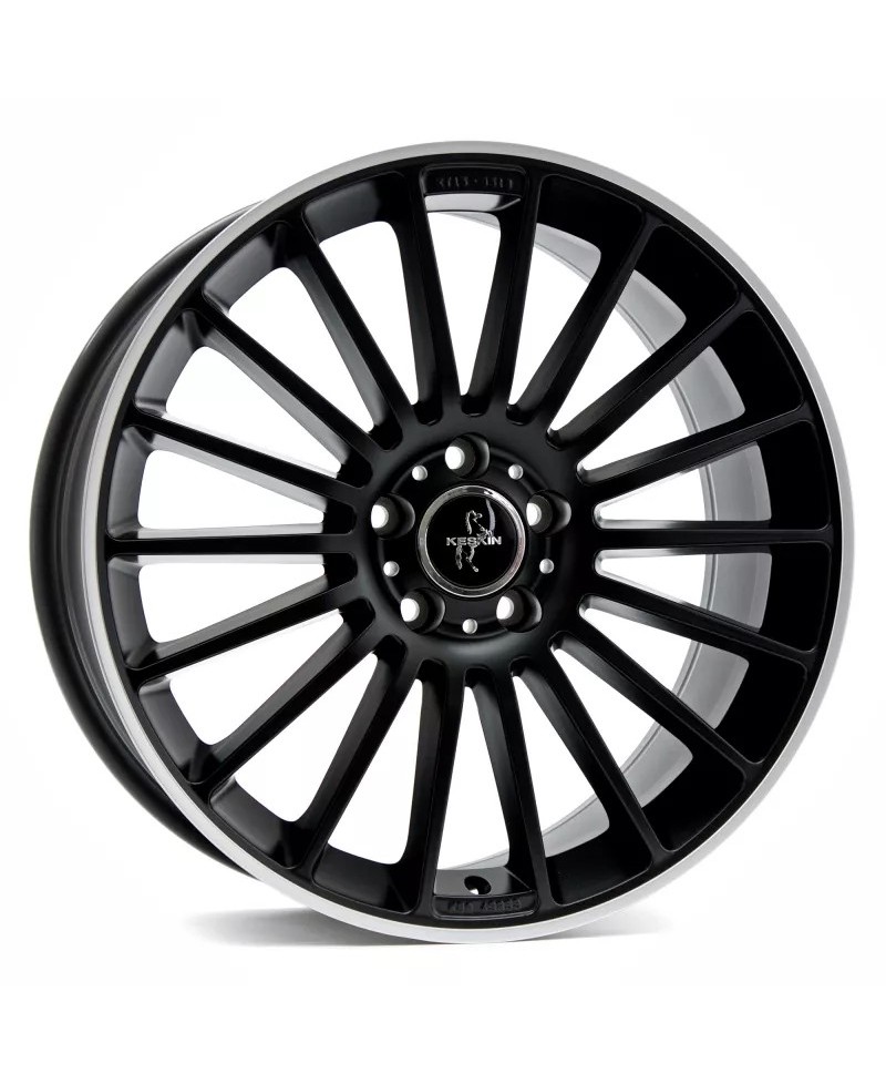 KESKIN KT15 Speed MATT BLACK LIP POLISH 8x18 5/112 ET30 Alésage 66,6