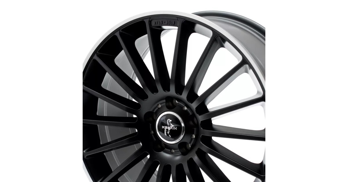 KESKIN KT15 Speed MATT BLACK LIP POLISH 8x18 5/112 ET45 Alésage 66,6