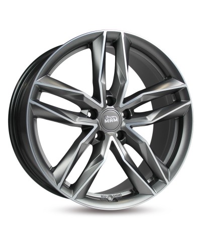 Jante Alu MAM RS3 MATT PALLADIUM FRONT POLISH , ET30 5/112  8.5x19  ,alésage 66.6