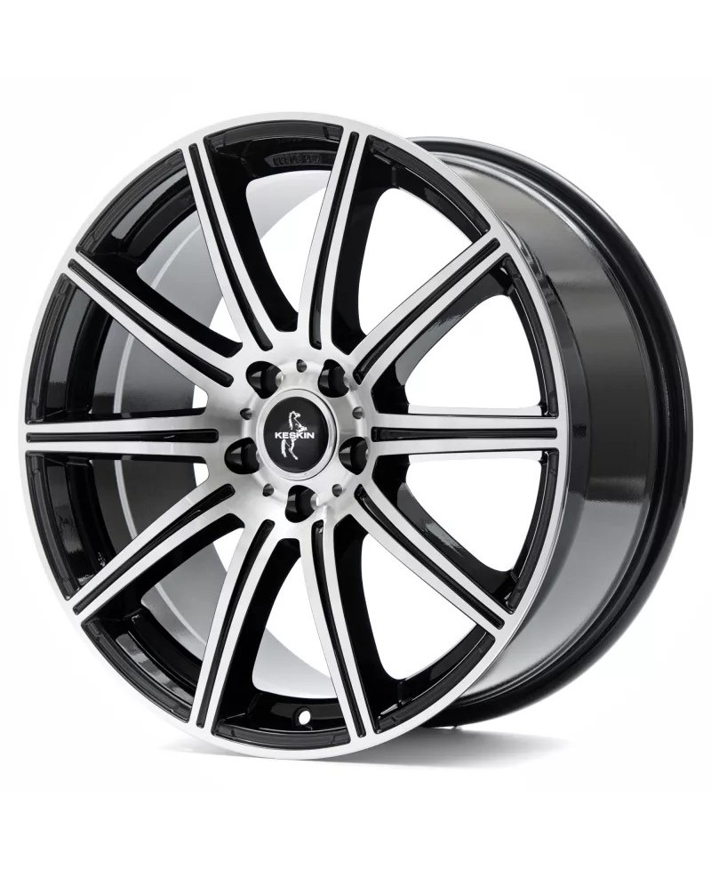 KESKIN KT16 Dynamic BLACK FRONT POLISH 8x18 5/112 ET30 Alésage 66,6