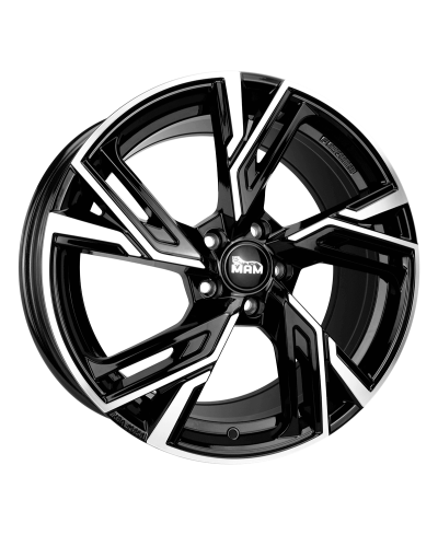 Jante ALU, MAM RS5 BLACK FRONT POLISH  8.5X20  5/108 ET40, Alésage 72.6