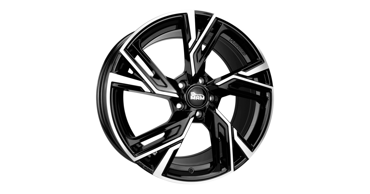 Jante ALU, MAM RS5 BLACK FRONT POLISH  8.5X20  5/108 ET40, Alésage 72.6
