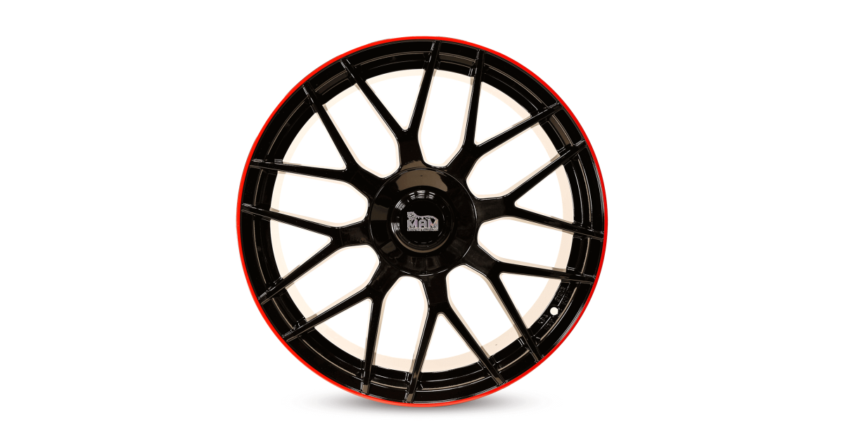 MAM GT1 BLACK PAINTED LIP RED 8x18 5/ 112 ET45 , Alésage 66,6