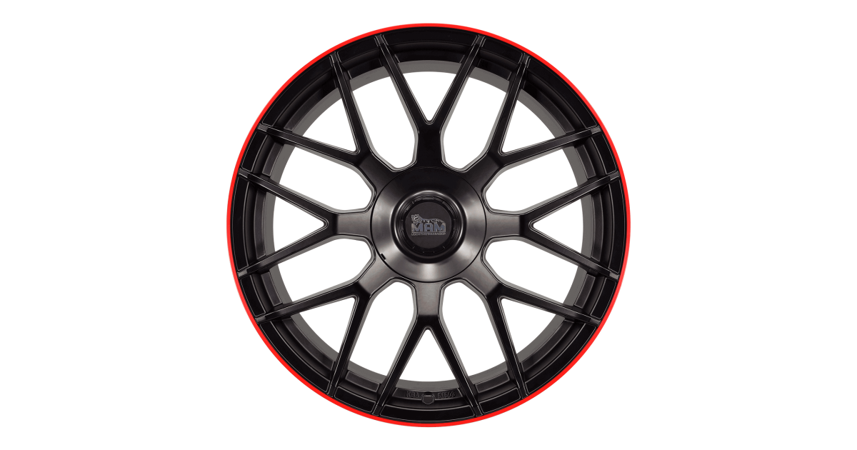 MAM GT1 MATT BLACK LIP RED 8x18 5/ 100 + 112 , ET45 , Alésage 66,6