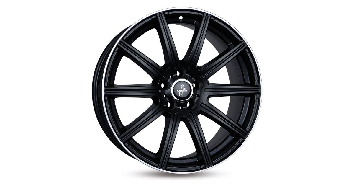 KESKIN KT16 Dynamic MATT BLACK LIP POLISH 8x18 5/112 ET30 Alésage 66,6