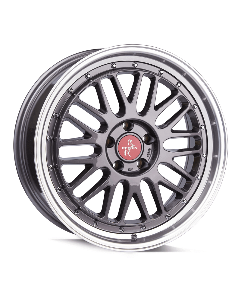 KESKIN KT22 Retro TITAN GREY LIP POLISH 8,5x19 5/108 ET45 Alésage 72,6