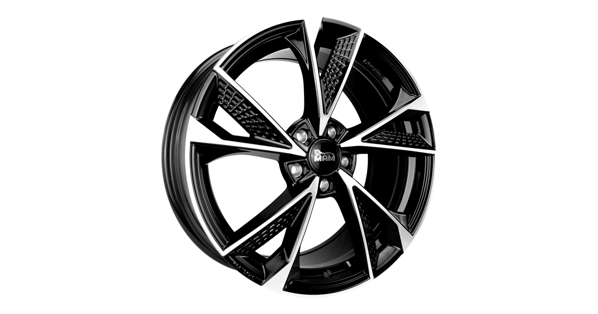 Jante ALU, MAM RS6 BLACK FRONT POLISH 8X18 5/112 ET30, Alésage 66.6
