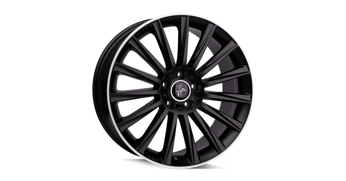 KESKIN KT18 Turbo MATT BLACK LIP POLISH 8,5x19 5/112 ET45 Alésage 72,6