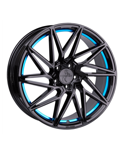 KESKIN KT20 Future BLACK PAINTED BLUE INSIDE 8x18 5/112 ET45 Alésage 72,6