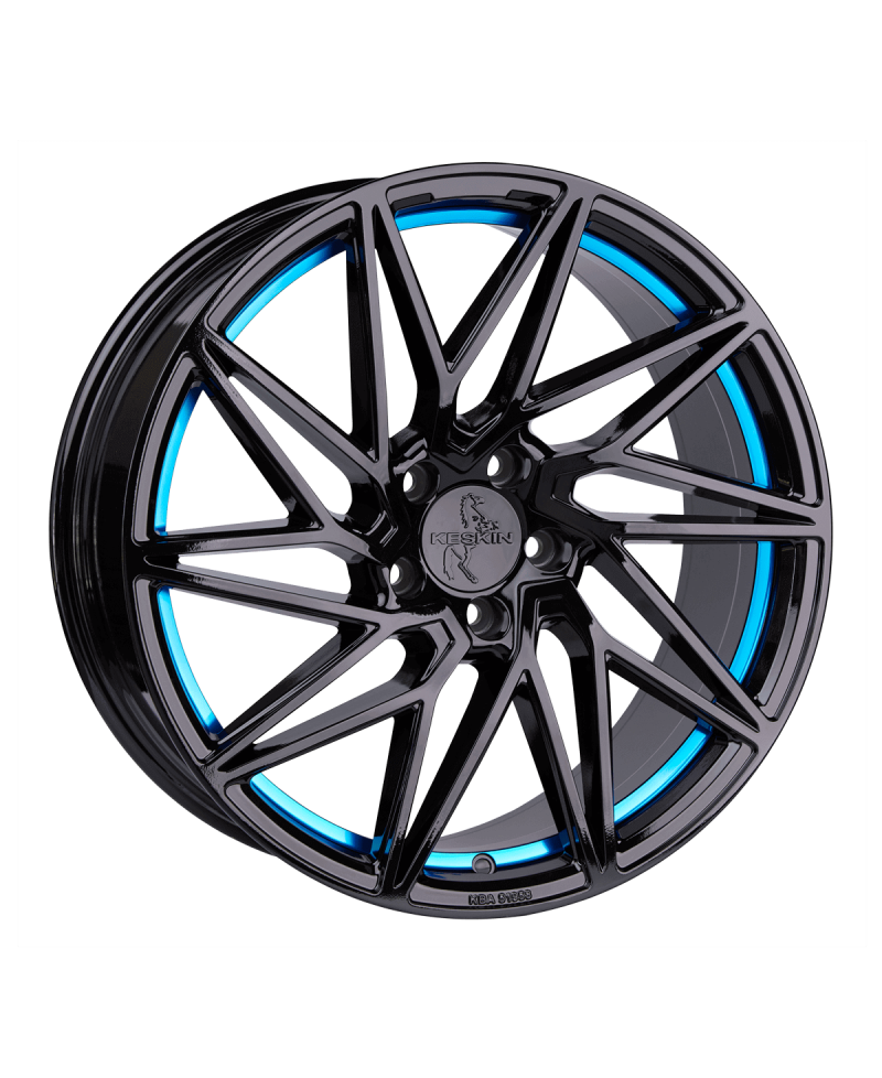 KESKIN KT20 Future BLACK PAINTED BLUE INSIDE 8x18 5/112 ET45 Alésage 72,6