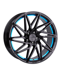 KESKIN KT20 Future BLACK PAINTED BLUE INSIDE 8x18 5/112 ET45 Alésage 72,6