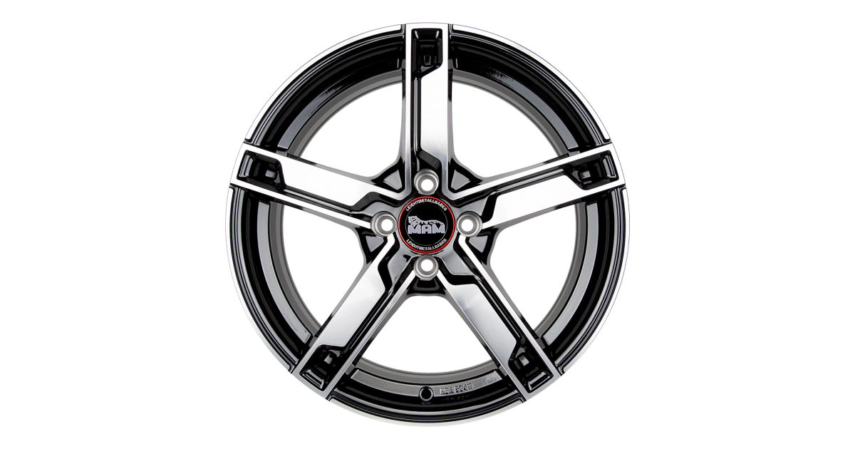 MAM W4 BLACK FRONT POLISH 7x17 5/100 ET35 ,Alésage 57,1