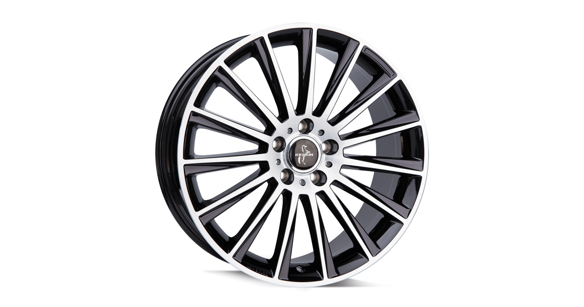 KESKIN KT18 Turbo BLACK FRONT POLISH 7x17 5/108 ET48 Alésage 72,6