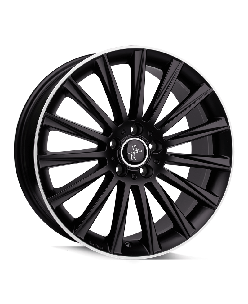 KESKIN KT18 Turbo MATT BLACK LIP POLISH 7x17 5/114.3 ET40 Alésage 72.6