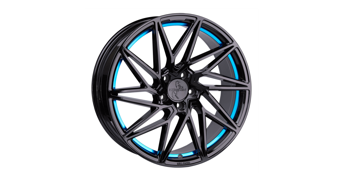 KESKIN KT20 Future BLACK PAINTED BLUE INSIDE 8,5x20 5/112 ET45 Alésage 72,6