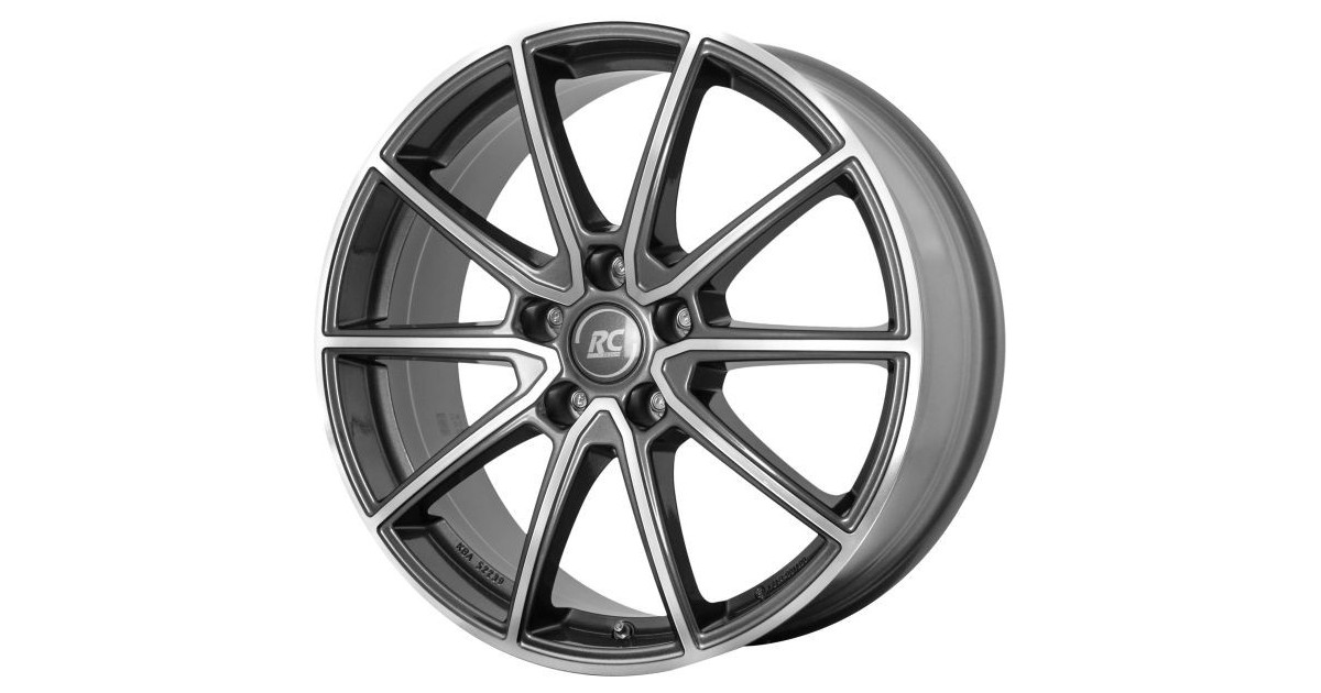 Jante Alu RC Design RC32 Gris himalaya / face polie (HGVP) 7x17 5x114.3 ET48 , Alésage 56.1