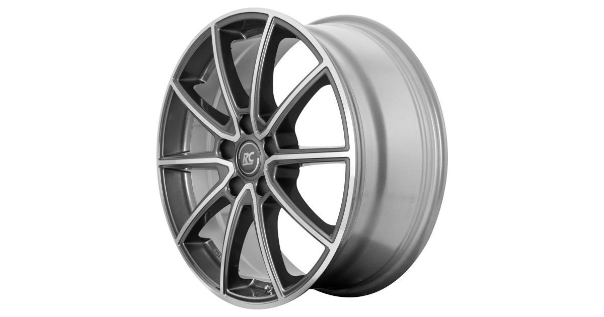 Jante Alu RC Design RC32 Gris himalaya / face polie (HGVP) 7x17 5x114.3 ET48 , Alésage 56.1