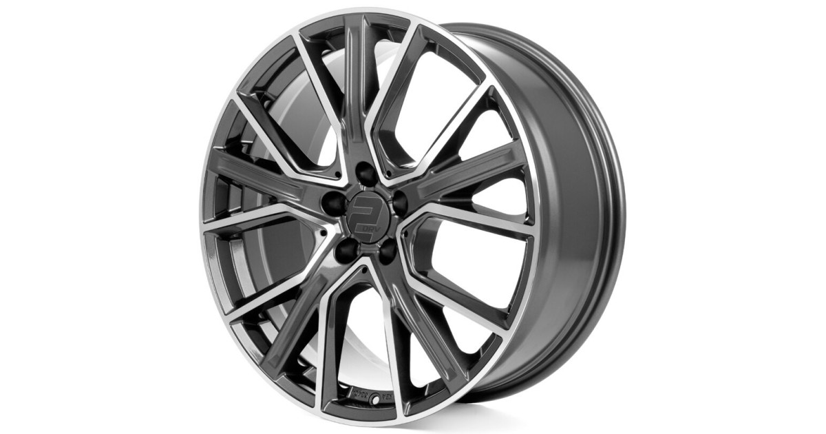 Jante ALU, Wheelworld - 2DRV WH34 DGMP+ Dark Gunmetal (Anthracite foncé Face polie), 9X21 5/112 ET38, Alésage 66.6