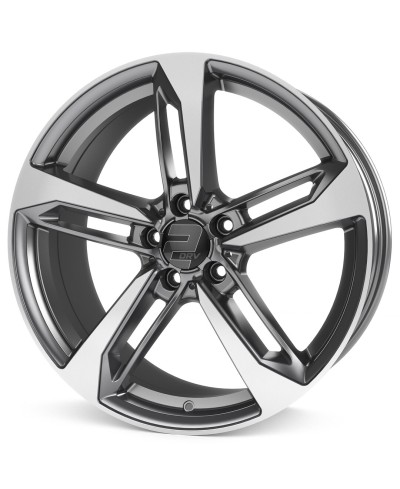 Jante ALU, Wheelworld - 2DRV WH36 DGMP+ Dark Gunmetal (Anthracite foncé laqué,Face polie) , 8.5X19 5/112 ET30, Alésage 66.6