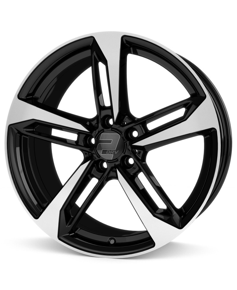 Jante ALU, Wheelworld - 2DRV WH36 SP+ Noir brillant / Face polie, 8X18 5/112 ET30, Alésage 66.6