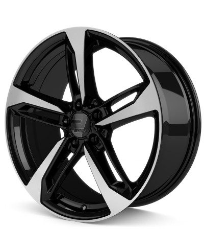 Jante ALU, Wheelworld - 2DRV WH36 SP+ Noir brillant / Face polie, 8X18 5/112 ET30, Alésage 66.6