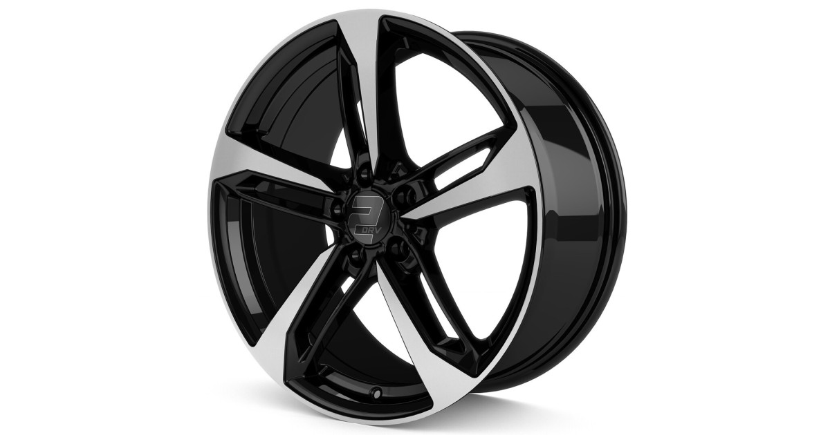Jante ALU, Wheelworld - 2DRV WH36 SP+ Noir brillant / Face polie, 8X18 5/112 ET30, Alésage 66.6