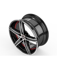 Jante ALU, MAM OX-18 BLACK FRONT POLISH RED INSIDE 8.5x19  5/112 ET30, Alésage 66.6